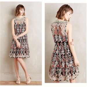 ANTHROPOLOGY HD in Paris Embroidered Emilia Women's Dress Sz 4